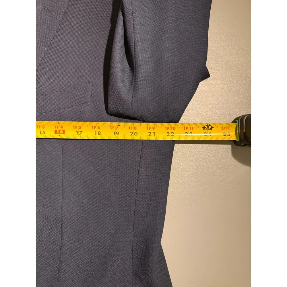Canali 1934 Mens Navy Blue Wool Travel Water Resistant Blazer Sport Coat 54R IT